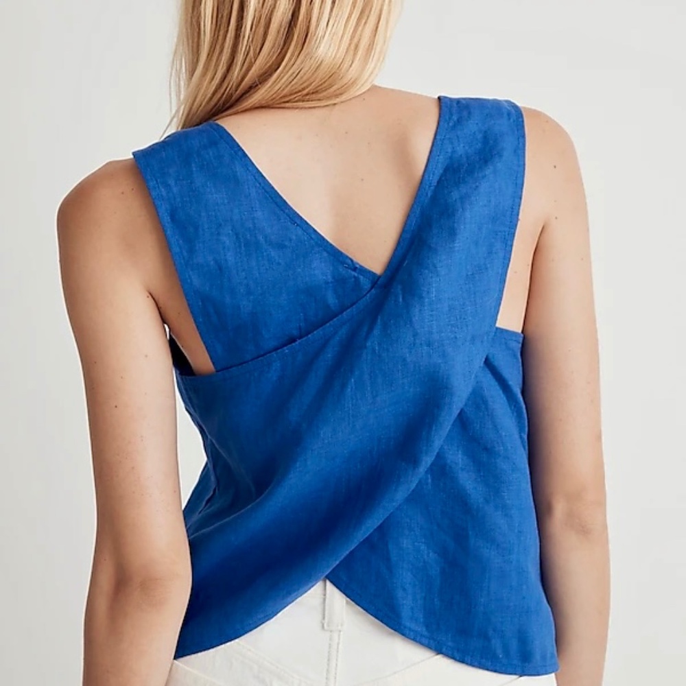 Madewell linen cross back tank